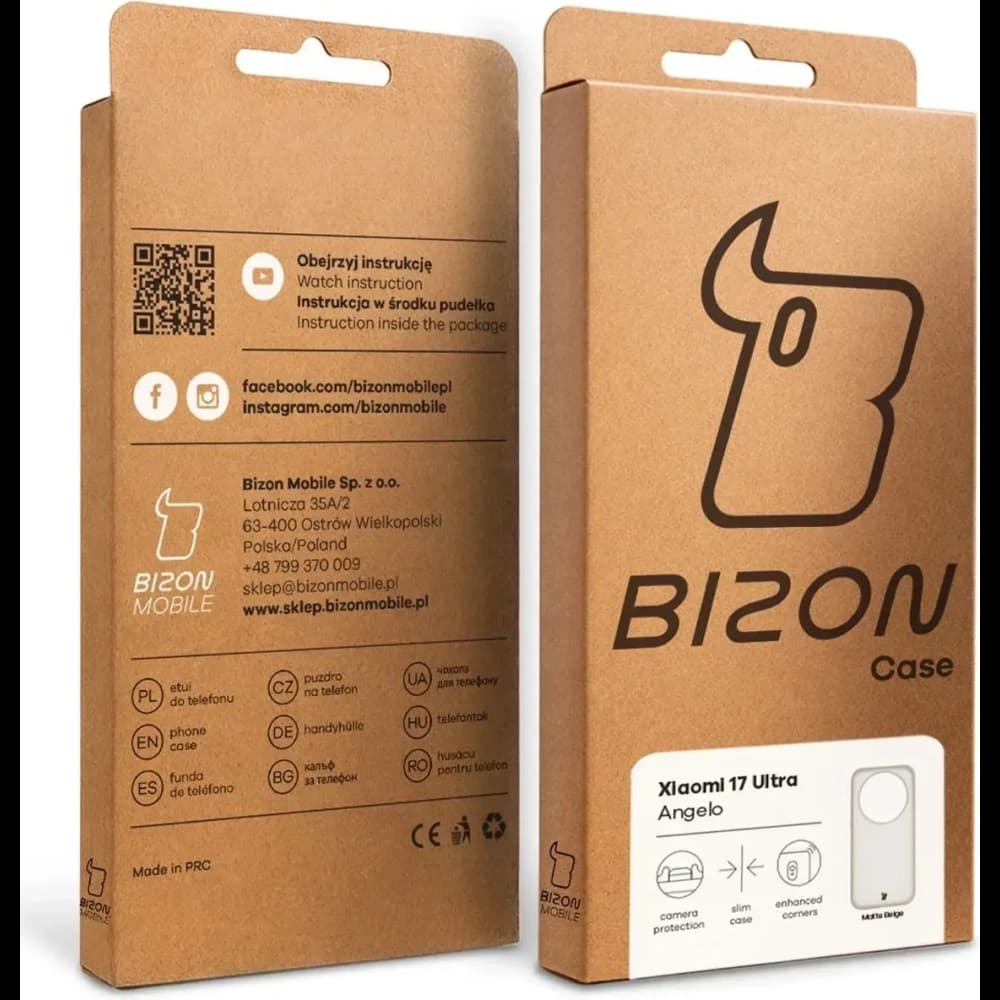 Bizon Case Angelo Xiaomi 17 Ultra félig átlátszó, bézs kerettel 
 - 7