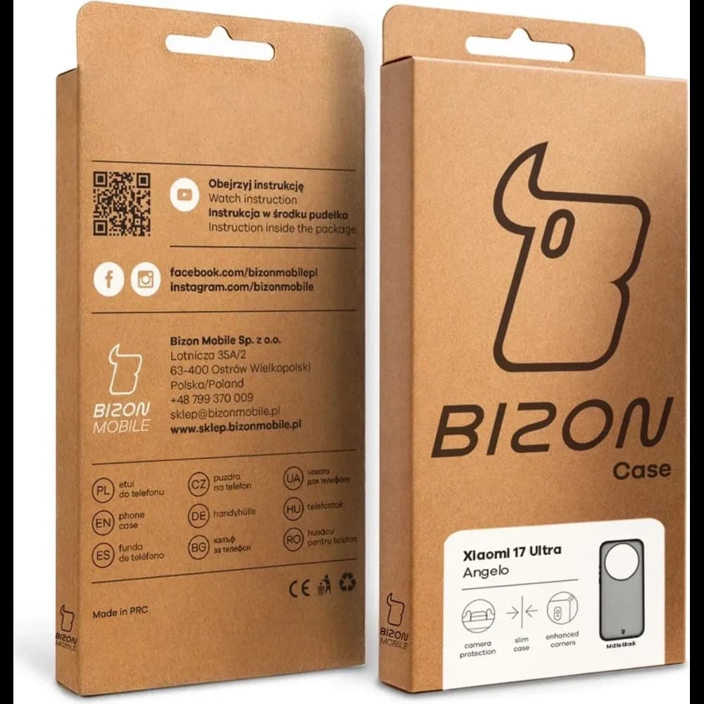 Bizon Case Angelo Xiaomi 17 Ultra füstös, fekete kerettel 
 - 7