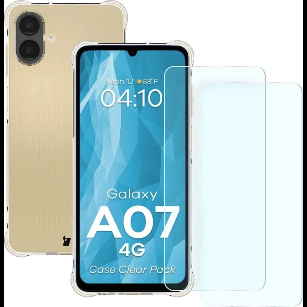 Elastyczne etui + 2x szkło hartowane Bizon Case Clear Pack do Samsung Galaxy A07 4G - 1