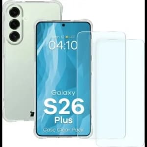 Elastyczne etui + 2x szkło hartowane Bizon Case Clear Pack do Samsung Galaxy S26+ Plus