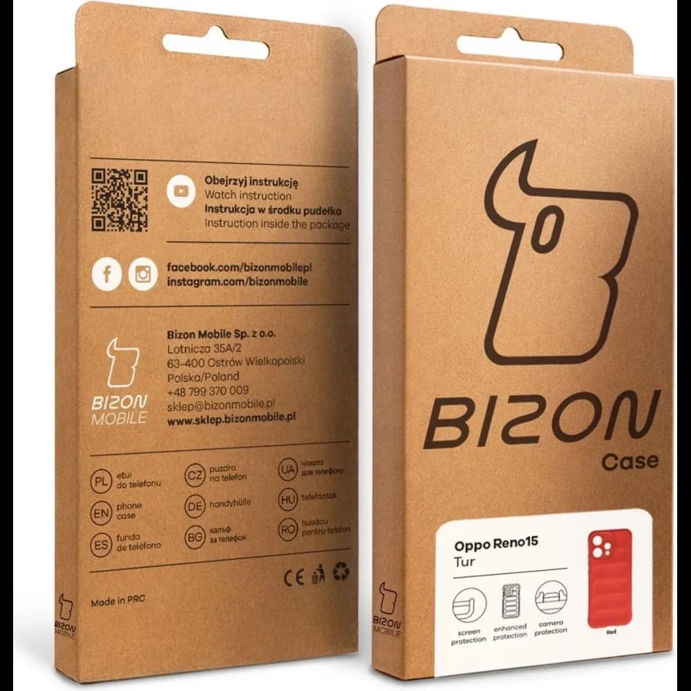 Pancerne etui Bizon Case Tur do Oppo Reno 15 czerwone - 9