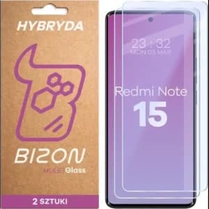 Elastyczne szkło hybrydowe Bizon Glass Mule Duo do Xiaomi Redmi Note 15 4G / 5G [2 PACK]