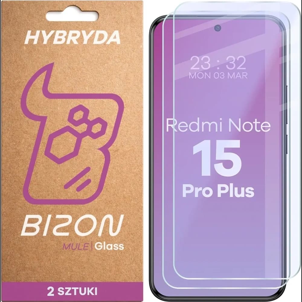 Bizon Glass Mule Duo Xiaomi Redmi Note 15 Pro+ Plus 5G [2 PACK]
 - 1