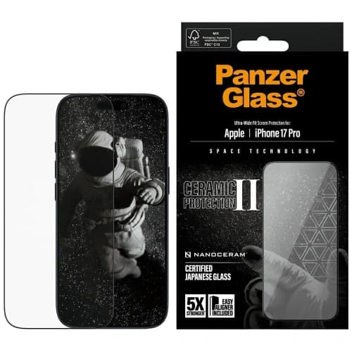 PanzerGlass Ceramic II Ultra-Wide Fit EasyAligner Apple iPhone 17 Pro
