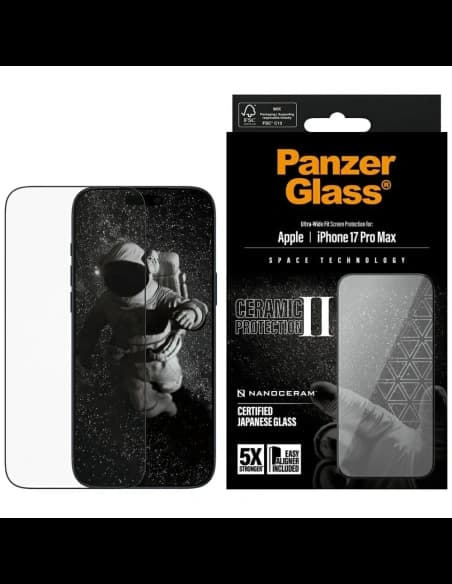 Szkło ceramiczne PanzerGlass Ceramic II Ultra-Wide Fit EasyAligner do Apple iPhone 17 Pro Max