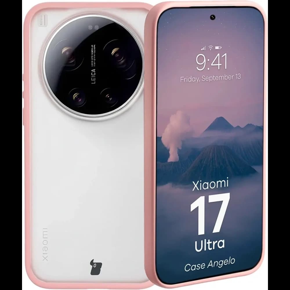 Bizon Case Angelo Xiaomi 17 Ultra semi-transparent with a light pink frame - 1