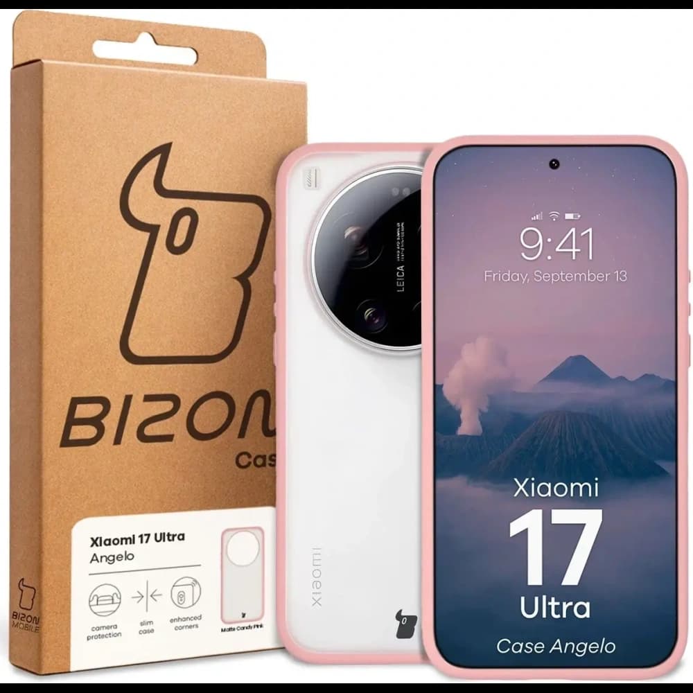 Bizon Case Angelo Xiaomi 17 Ultra semi-transparent with a light pink frame - 6