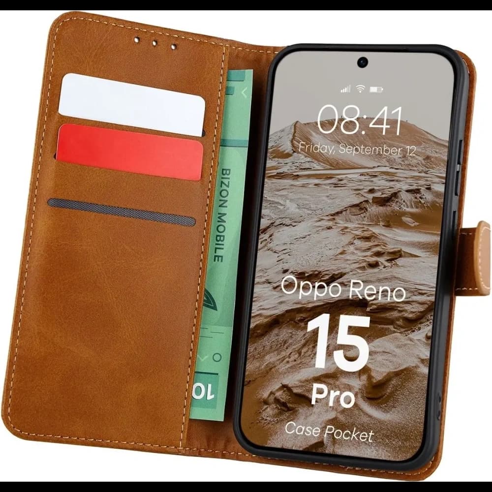 Bizon Case Pocket Oppo Reno 15 Pro brown - 1