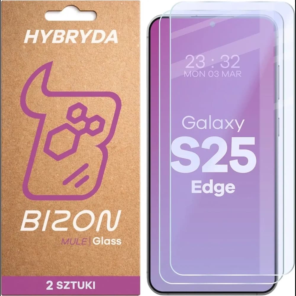 Bizon Glass Mule Duo Samsung Galaxy S25 Edge [2 PACK]
 - 1
