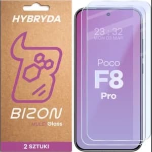 Elastyczne szkło hybrydowe Bizon Glass Mule Duo do Xiaomi POCO F7 Pro [2 PACK]