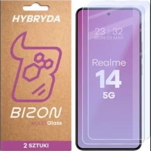 Elastyczne szkło hybrydowe Bizon Glass Mule Duo do Realme 14 5G [2 PACK]