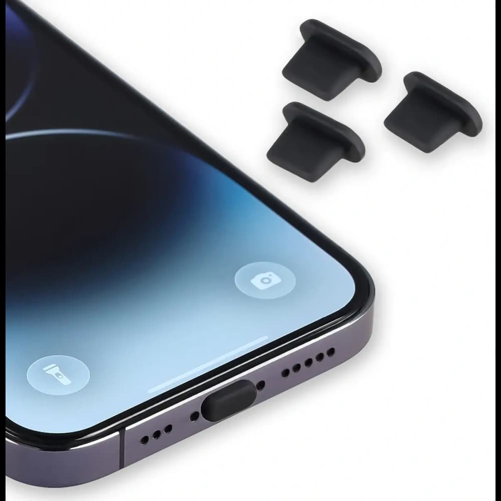 Bizon Accessories Dust Plug for Lightning Port Devices black [3 PACK] - 1