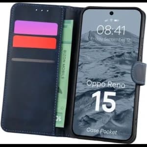 Etui z klapką Bizon Case Pocket do Oppo Reno 15 granatowe