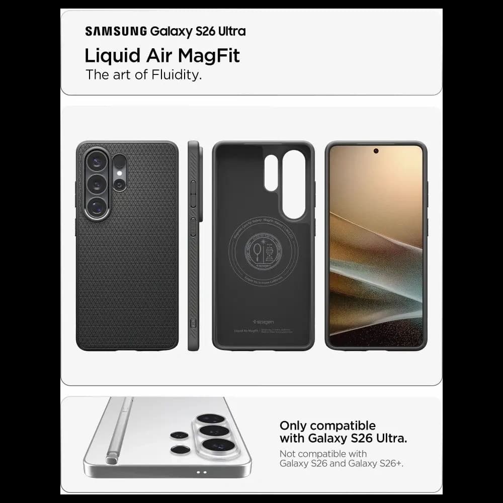 Spigen Liquid Air Mag MagSafe Samsung Galaxy S26 Ultra Negru Mat - 8