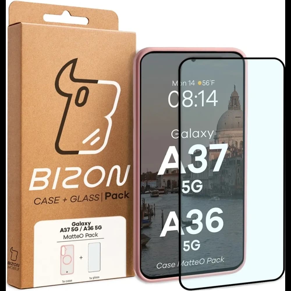 Bizon MatteO Magnetic Pack Samsung Galaxy A37 5G / A36 5G, rauchiges hellrosa
 - 9