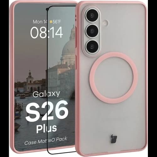 Bizon MatteO Magnetic Pack Samsung Galaxy S26+ Plus, smoky light pink