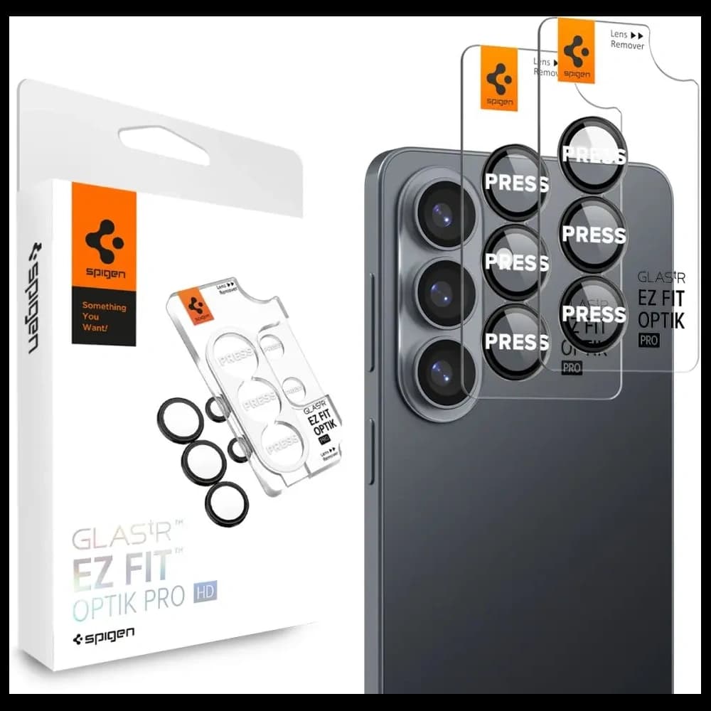 Spigen Optik Pro HD Glas.tr ez Fit Kamera Schutz Samsung Galaxy S26+ Plus Schwarz [2 PACK]
 - 1