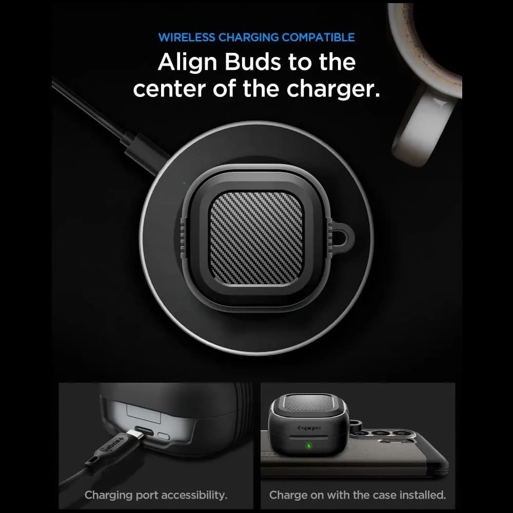 Spigen Rugged Armor Samsung Galaxy Buds 4 / 4 Pro Matte Black - 11