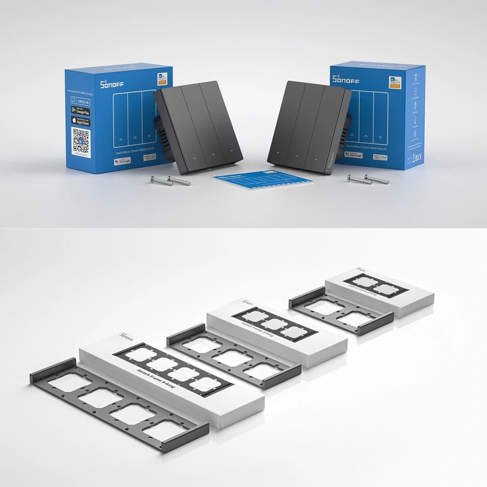 [CR] Inteligent comutator Sonoff 1-canale perete Wi-Fi negru - 18