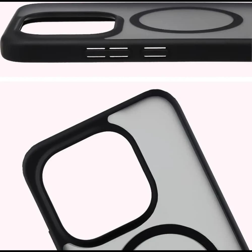 Etui z pierścieniem magnetycznym + szkło hartowane Bizon MatteO Pack do Xiaomi 15T, przydymione-czarne - 5