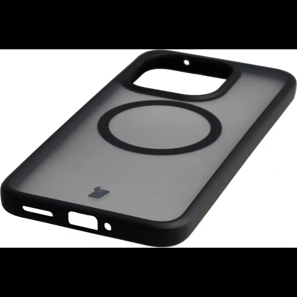 Etui z pierścieniem magnetycznym + szkło hartowane Bizon MatteO Pack do Xiaomi 15T, przydymione-czarne - 7