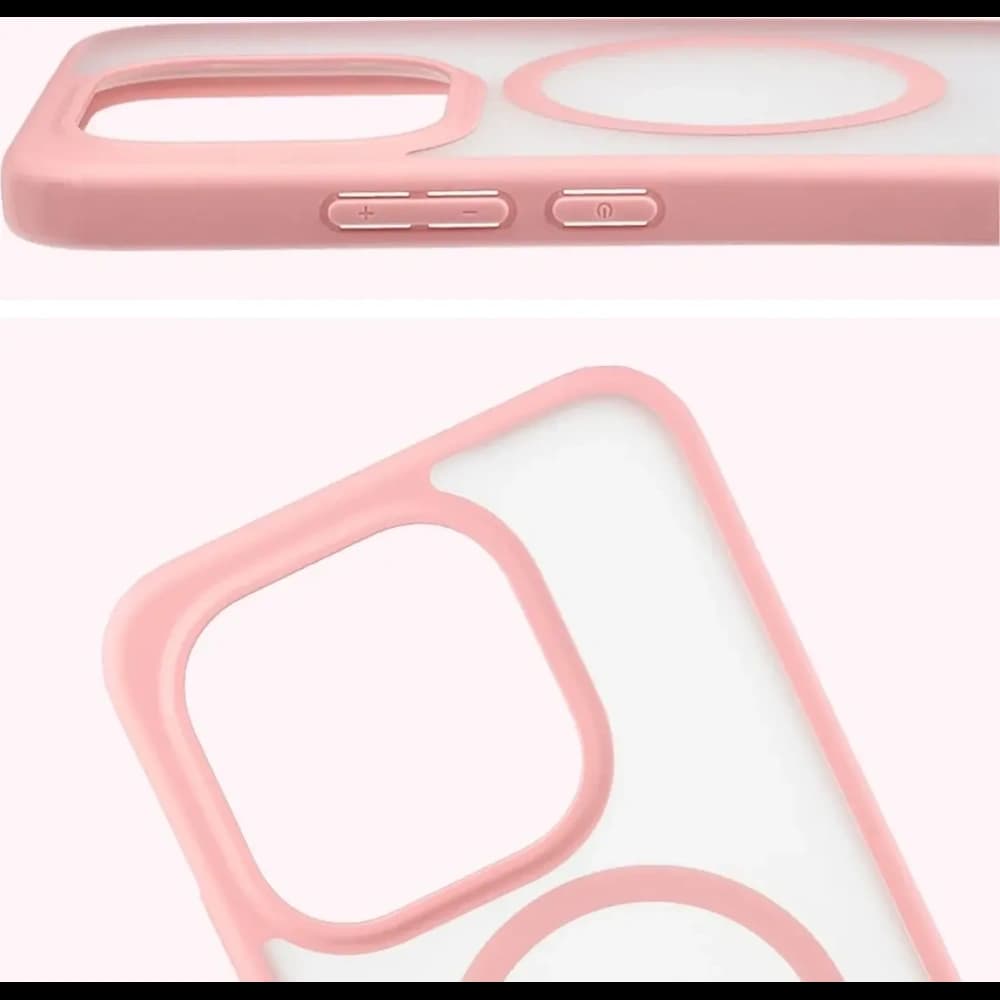 Etui z pierścieniem magnetycznym + szkło hartowane Bizon MatteO Pack do Xiaomi 15T, przydymione-jasnoróżowe - 5