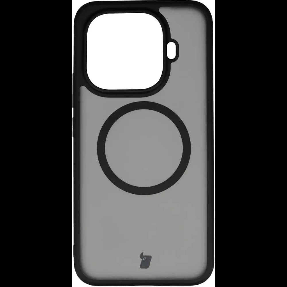 Etui z pierścieniem magnetycznym + szkło hartowane Bizon MatteO Pack do Xiaomi 15T Pro, przydymione-czarne - 2
