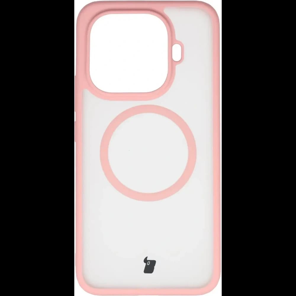 Etui z pierścieniem magnetycznym + szkło hartowane Bizon MatteO Pack do Xiaomi 15T Pro, przydymione-jasnoróżowe - 2