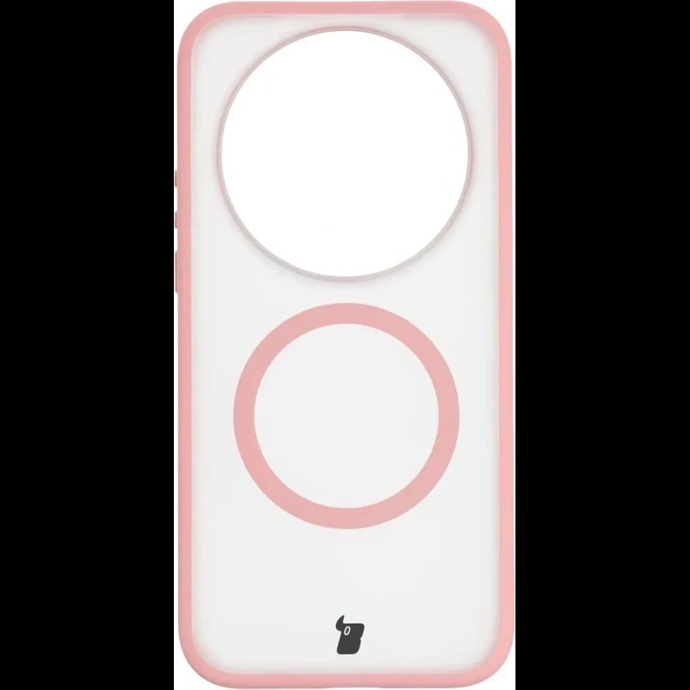 Etui z pierścieniem magnetycznym + szkło hartowane Bizon MatteO Pack do Xiaomi 17 Ultra, przydymione-jasnoróżowe - 2