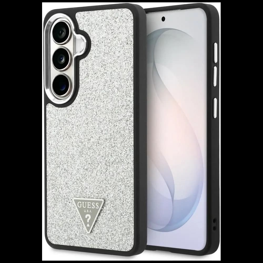 Guess Festes Glitzer Dreieck MagSafe Samsung Galaxy S26+ Plus silber
 - 1