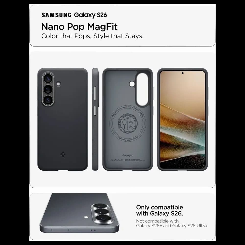 Spigen Nano Pop Mag MagSafe Samsung Galaxy S26 Black Sesame - 8