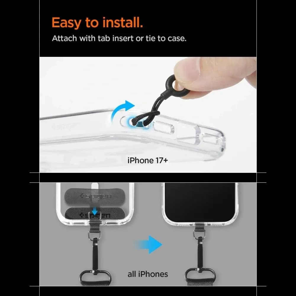 Spigen DA30M Universales Lanyard Strap Crossbody Schwarz
 - 11