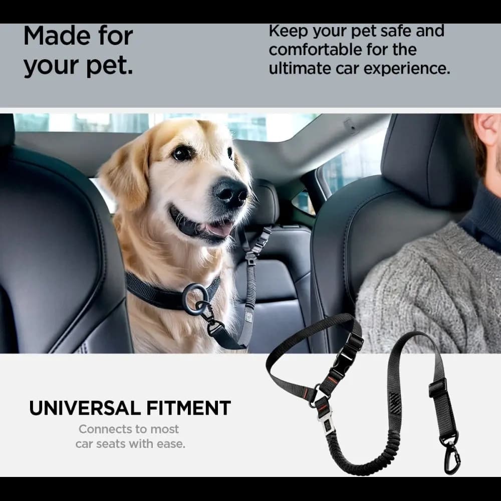 Spigen PS100 Universal Car Seat Belt Holder For Pets Black - 10