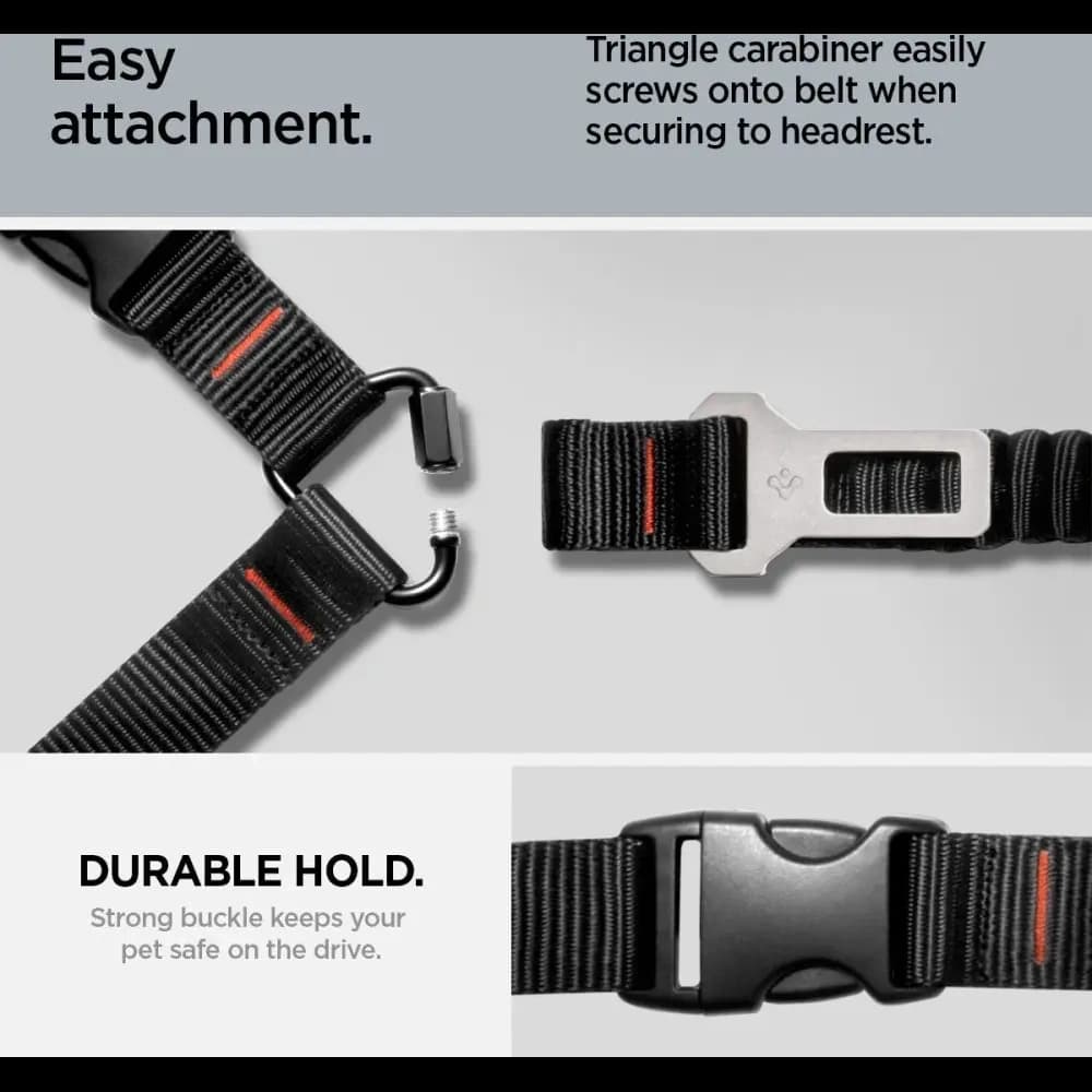 Spigen PS100 Universal Car Seat Belt Holder For Pets Black - 13