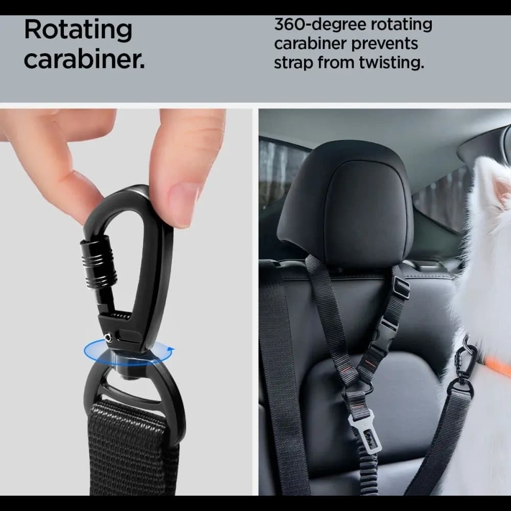 Spigen PS100 Universal Car Seat Belt Holder For Pets Black - 14