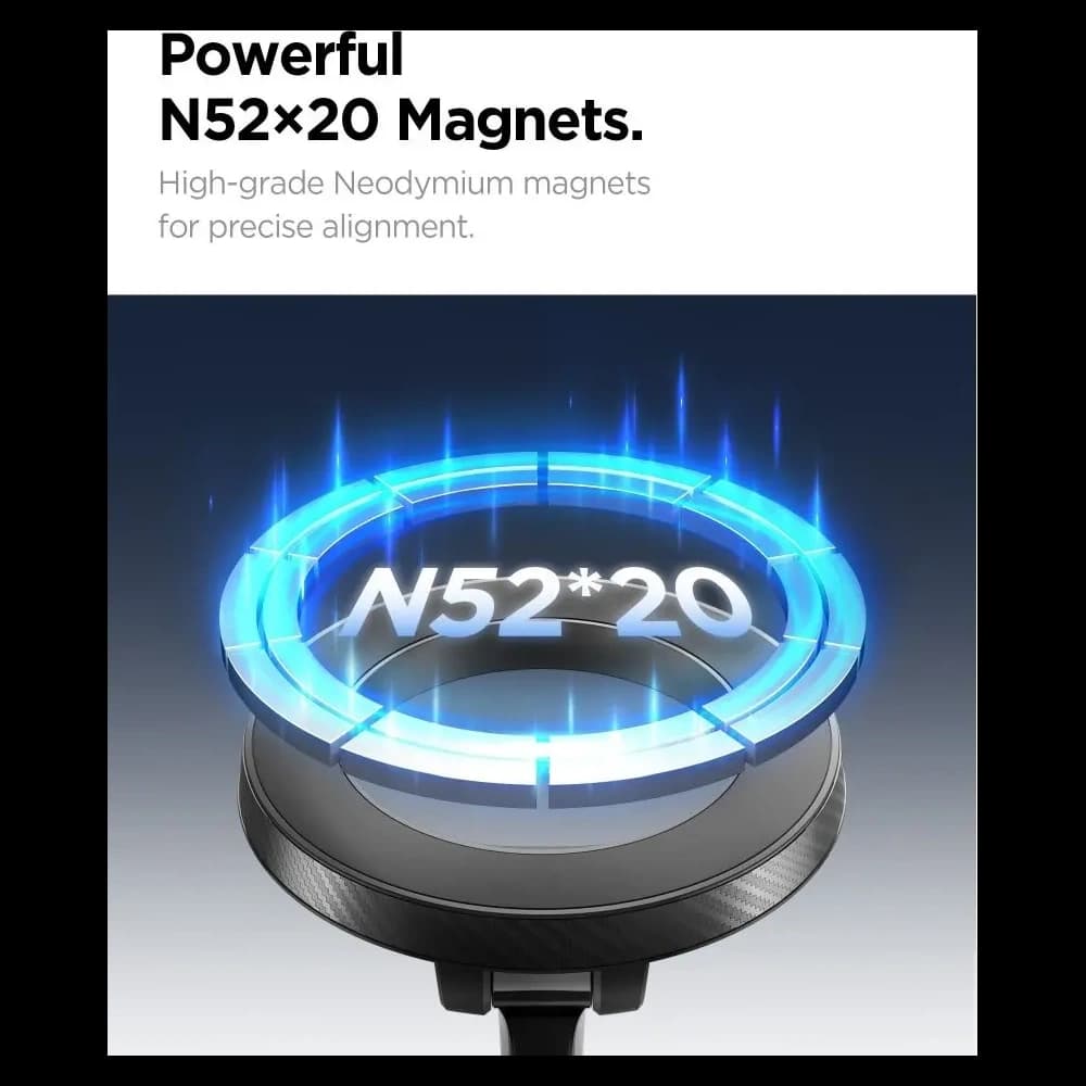 Spigen MFT36 Vacuumlock Magnetic MagSafe Dashboard Car Mount Černý - 9