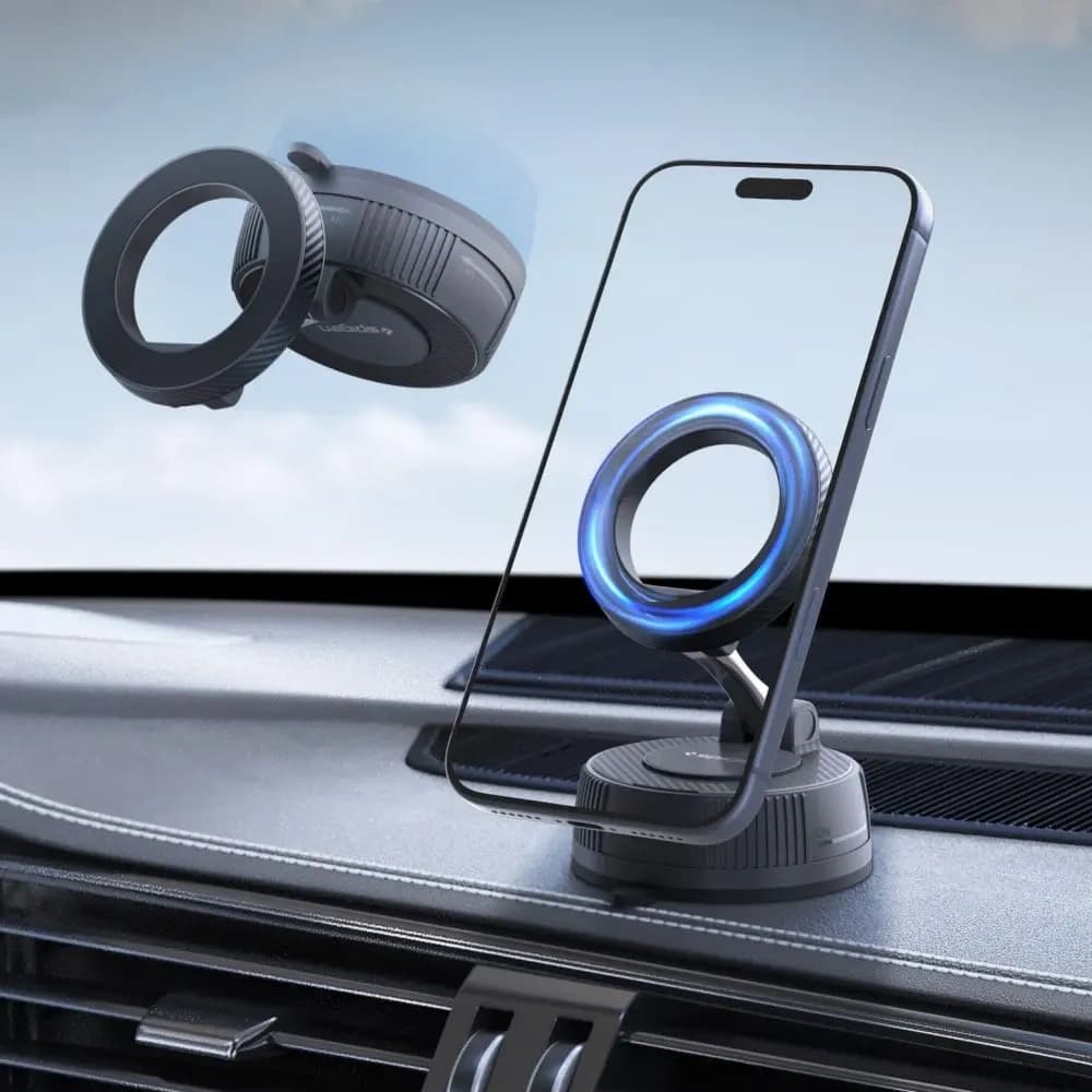 Spigen MFT36 Vacuumlock Magnetic MagSafe Dashboard Car Mount Černý - 11