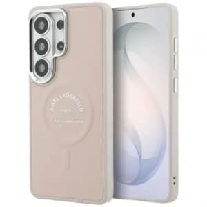 Karl Lagerfeld Embossed Ring RSG Logo MagSafe Samsung Galaxy S26 Ultra růžový