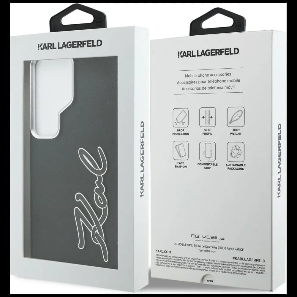 Karl Lagerfeld Geprägtes Signatur Metallharz Logo Samsung Galaxy S26 Ultra schwarz
 - 8