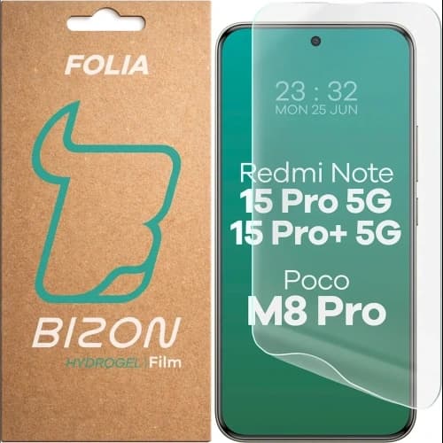 Folia hydrożelowa na ekran Bizon Film Hydrogel Front do Xiaomi Redmi Note 15 Pro 5G / 15 Pro+ Plus 5G / POCO M8 Pro 5G