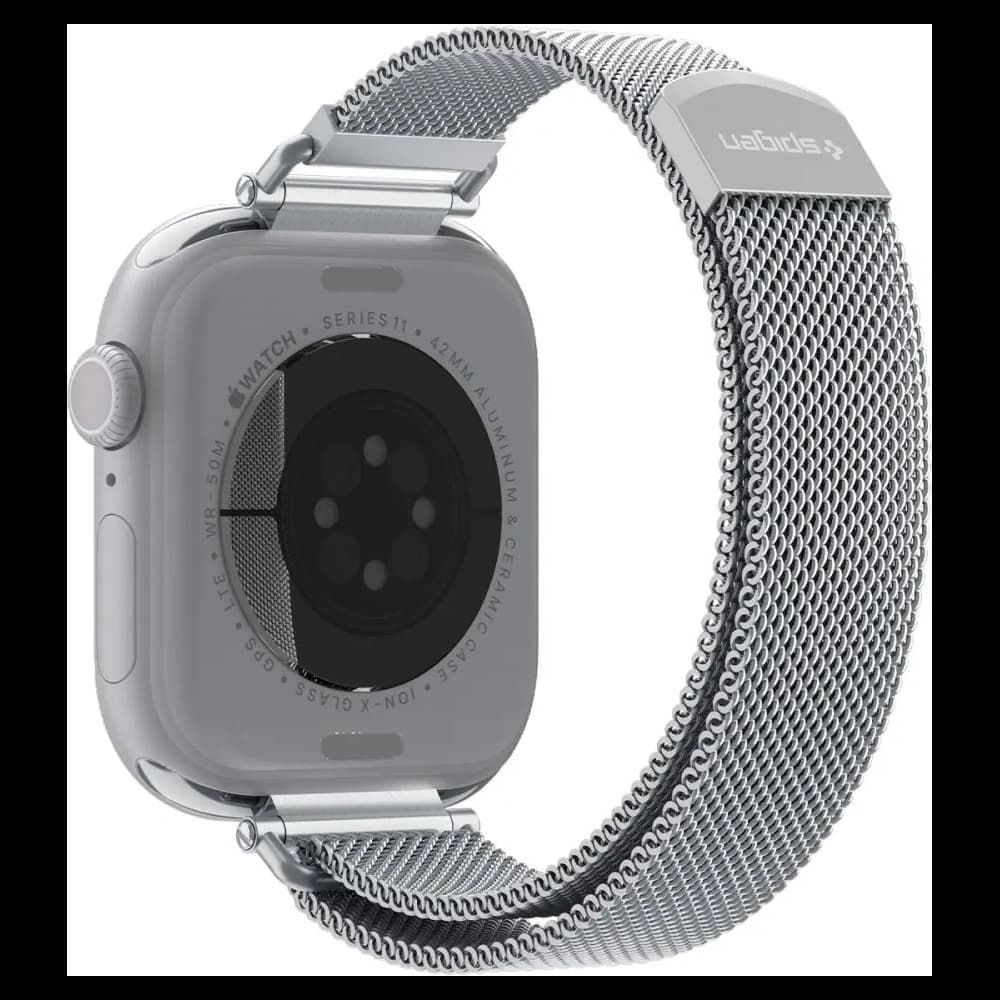 Spigen WBM4 Szíj Apple Watch 8 / 9 / 10 / 11 / SE 40/41/42mm Ezüst
 - 3