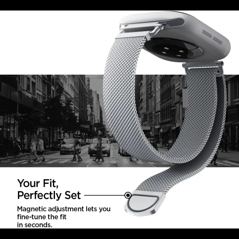 Spigen WBM4 Szíj Apple Watch 8 / 9 / 10 / 11 / SE 40/41/42mm Ezüst
 - 8