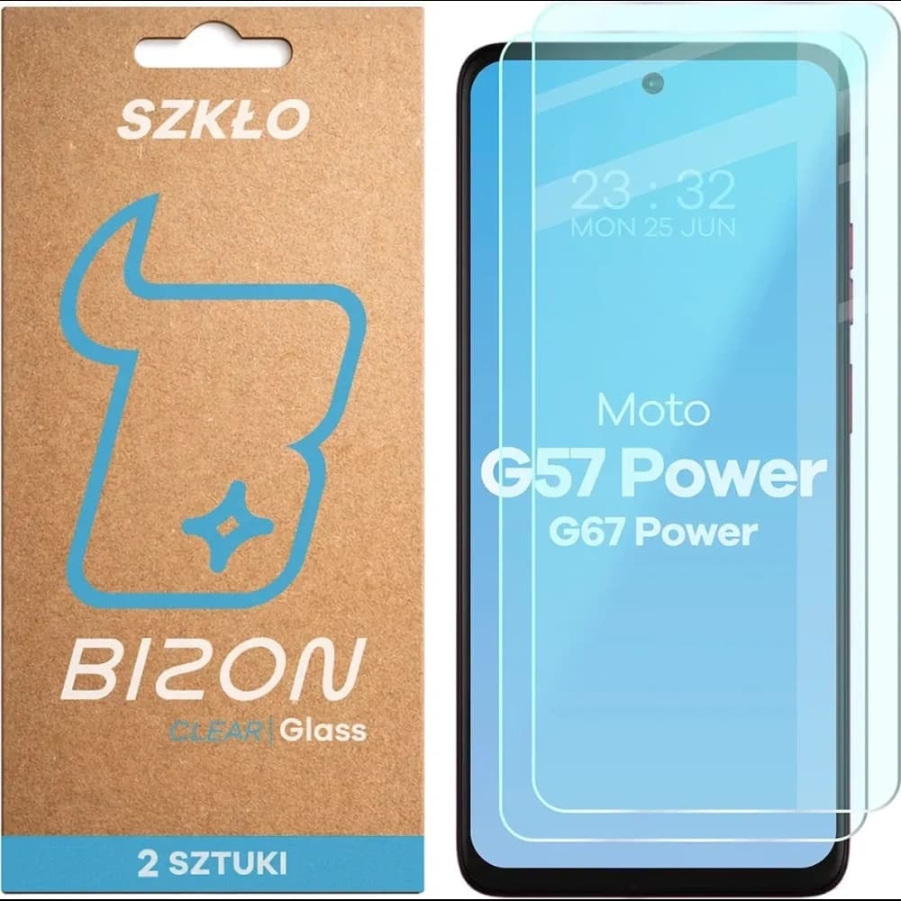 Szkło hartowane Bizon Glass Clear Duo do Motorola Moto G57 Power / G67 Power [2 PACK] - 1
