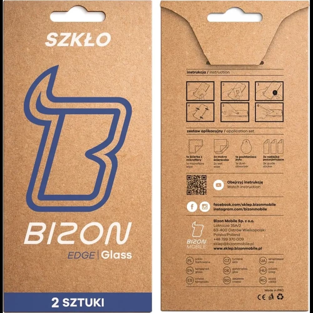 Szkło hartowane Bizon Glass Edge Duo do Xiaomi POCO F8 Pro, czarna ramka [2 PACK] - 5