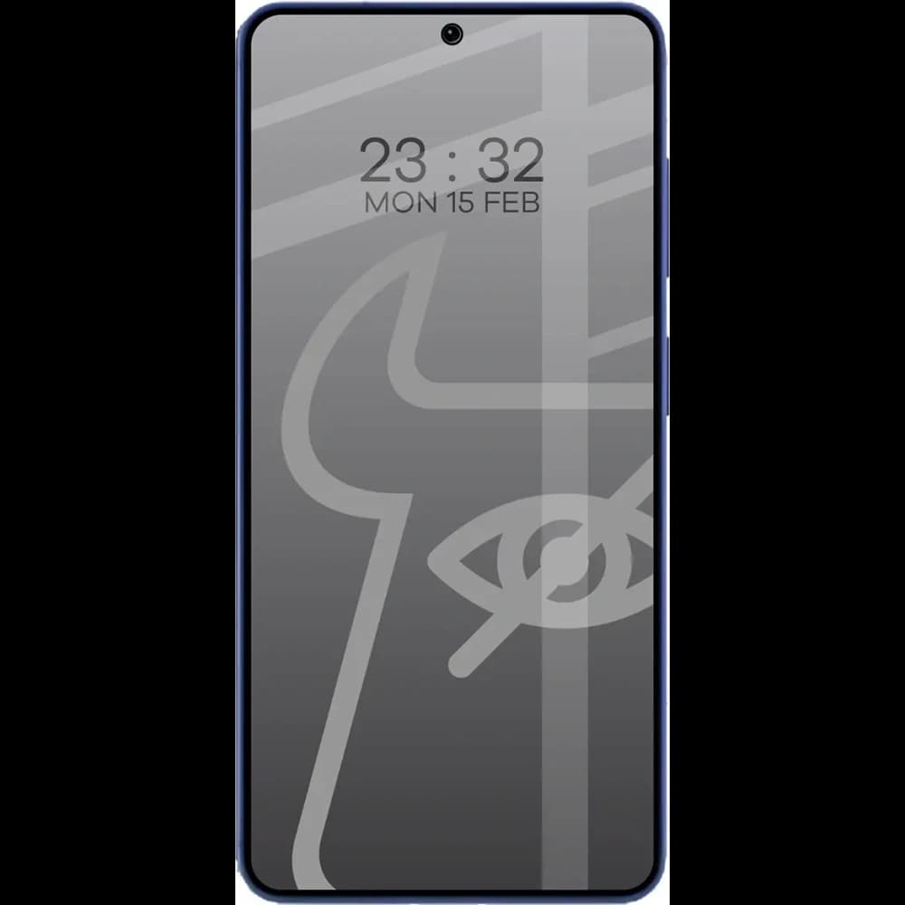 Prywatyzujące szkło hartowane Bizon Glass Edge Shadow Duo do Samsung Galaxy S26, przyciemniane z czarną ramką [2 PACK] - 3