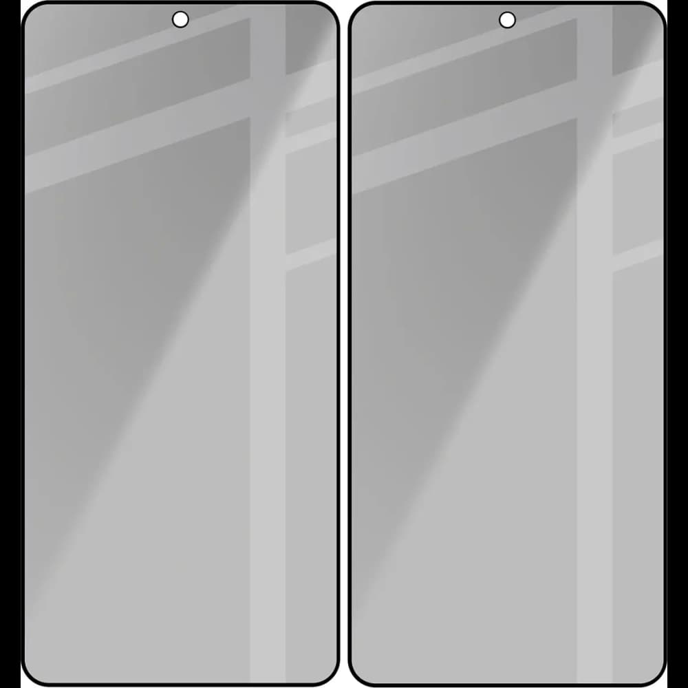 Prywatyzujące szkło hartowane Bizon Glass Edge Shadow Duo do Samsung Galaxy S26, przyciemniane z czarną ramką [2 PACK] - 4