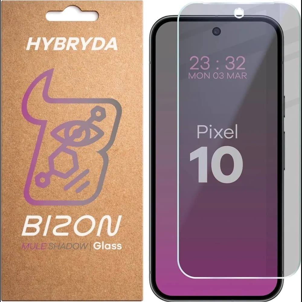 Prywatyzujące szkło hybrydowe Bizon Glass Mule Shadow do Google Pixel 10, matowe - 1