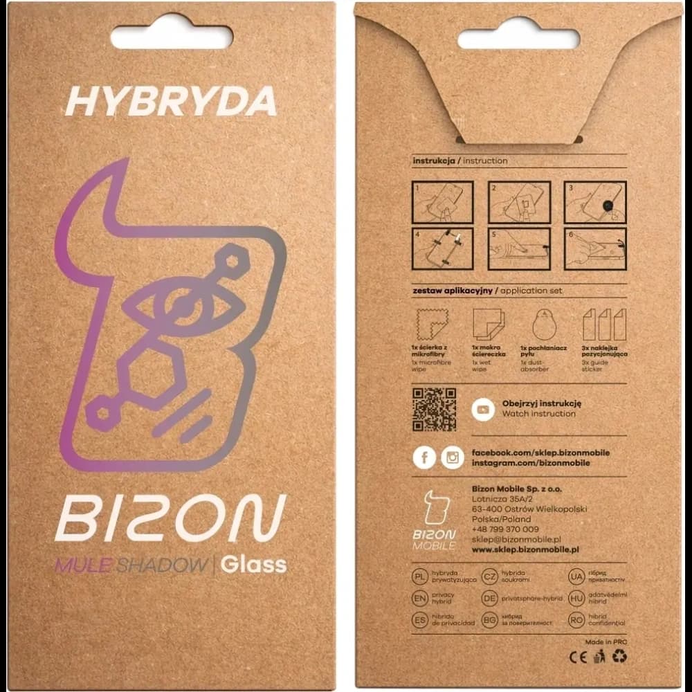 Prywatyzujące szkło hybrydowe Bizon Glass Mule Shadow do Google Pixel 10, matowe - 7