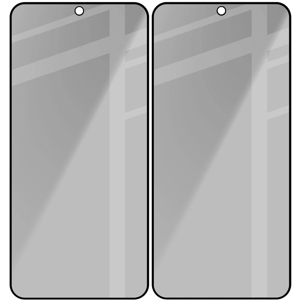 Prywatyzujące szkło hartowane Bizon Glass Edge Shadow Duo do Samsung Galaxy S23, przyciemniane z czarną ramką [2 PACK] - 4