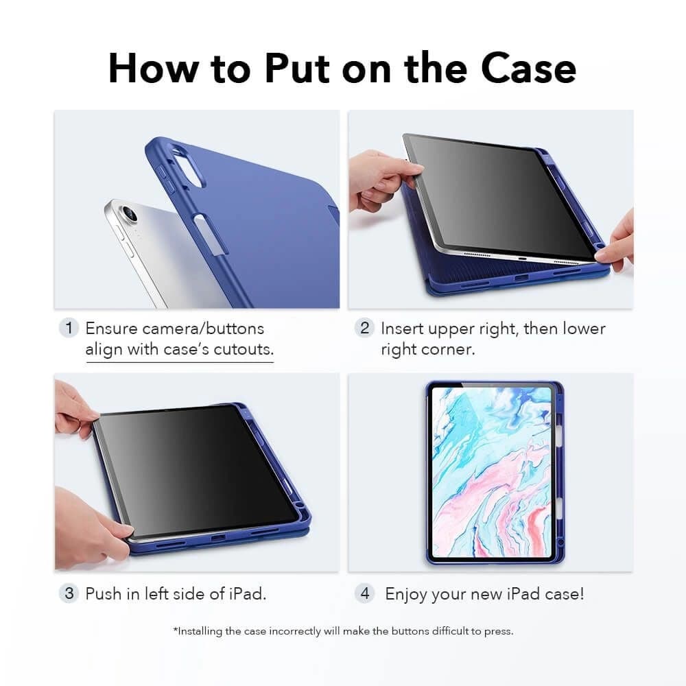 Etui ESR Rebound Pencil Apple iPad Air 10.9 2020/2022 (4. și 5. generație) / iPad Air 11 2024 (6. generație) Negru - 8